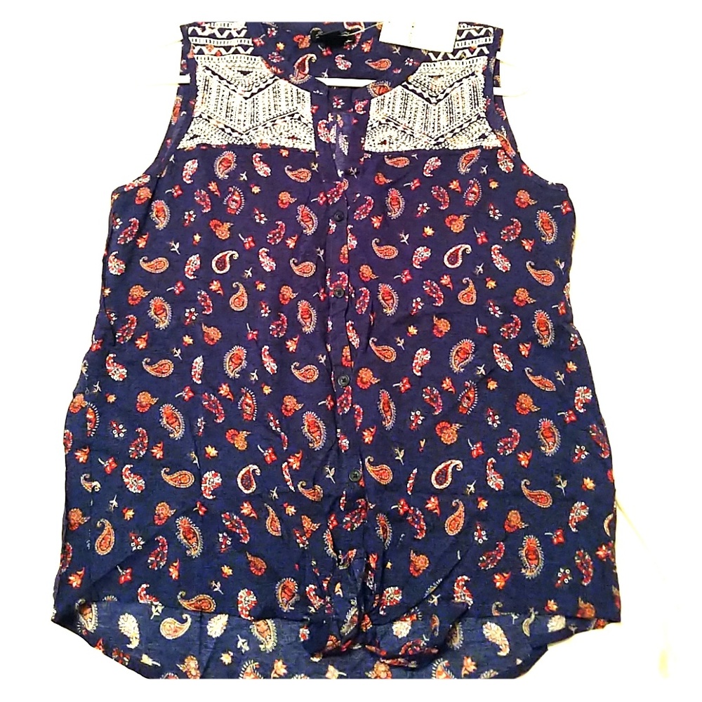Navy sleeveless top